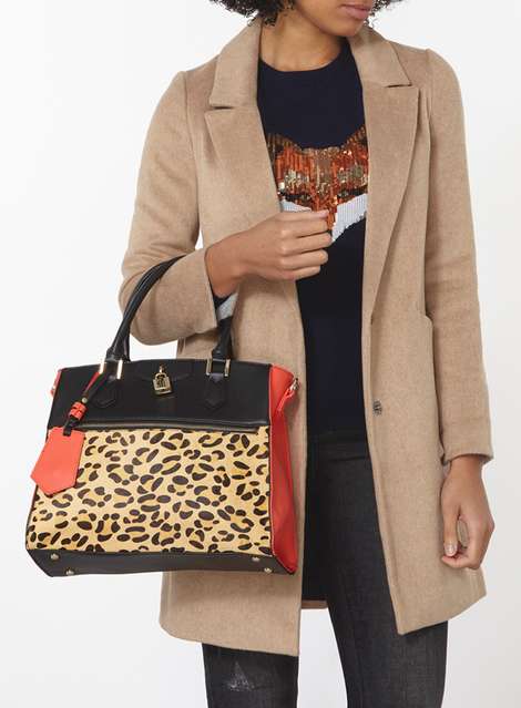 **LYDC Coral Lock Front Tote Bag